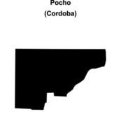 Pocho department, Cordoba blank outline map vector