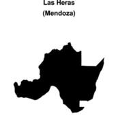 Las Heras department, Mendoza blank outline map vector