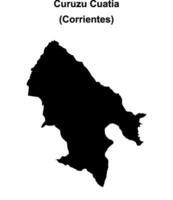 Curuzu Cuatia department, Corrientes blank outline map vector