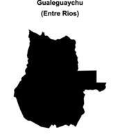 Gualeguaychu department, Entre Rios blank outline map vector