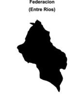 Federacion department, Entre Rios blank outline map vector