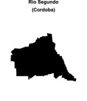 Rio Segundo department, Cordoba blank outline map vector