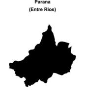 Parana department, Entre Rios blank outline map vector