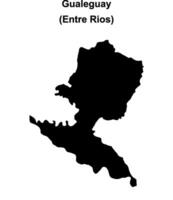 Gualeguay department, Entre Rios blank outline map vector