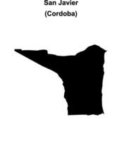 San Javier department, Cordoba blank outline map vector