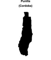 Punilla department, Cordoba blank outline map vector