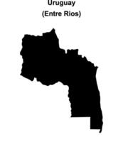 Uruguay department, Entre Rios blank outline map vector