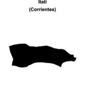 Itati department, Corrientes blank outline map vector