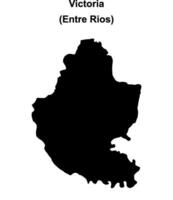 Victoria department, Entre Rios blank outline map vector