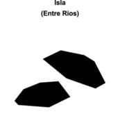 Isla department, Entre Rios blank outline map vector