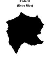 Federal department, Entre Rios blank outline map vector