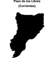 Paso de los Libres department, Corrientes blank outline map vector