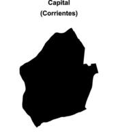 Capital department, Corrientes blank outline map vector