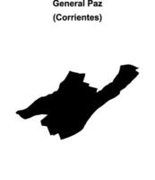 General Paz department, Corrientes blank outline map vector
