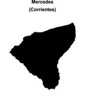 Mercedes department, Corrientes blank outline map vector