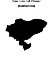 San Luis del Palmar department, Corrientes blank outline map vector