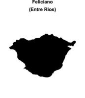 Feliciano department, Entre Rios blank outline map vector