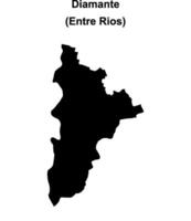 Diamante department, Entre Rios blank outline map vector