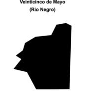 Veinticinco de Mayo department, Rio Negro blank outline map vector