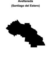 Avellaneda department, Santiago del Estero blank outline map vector