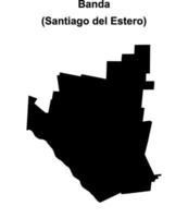 Banda department, Santiago del Estero blank outline map vector