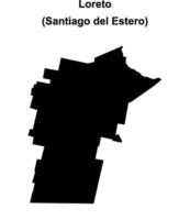 Loreto department, Santiago del Estero blank outline map vector