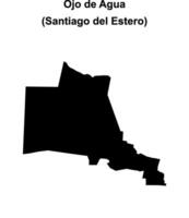Ojo de Agua department, Santiago del Estero blank outline map vector