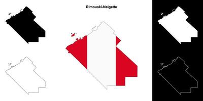Rimouski-Neigette, Quebec outline map set vector