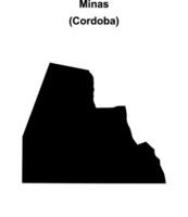 Minas department, Cordoba blank outline map vector