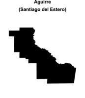 Aguirre department, Santiago del Estero blank outline map vector