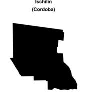 Ischilin department, Cordoba blank outline map vector