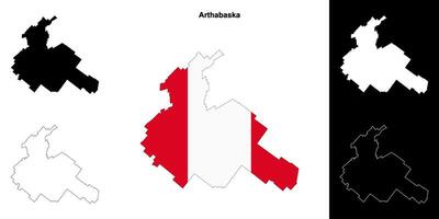 Arthabaska, Quebec outline map set vector