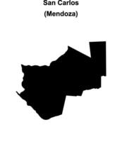 San Carlos department, Mendoza blank outline map vector