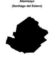 Atamisqui department, Santiago del Estero blank outline map vector