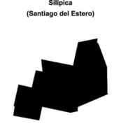 Silipica department, Santiago del Estero blank outline map vector