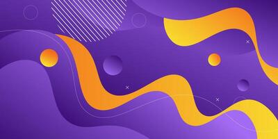 Popular wavy purple and yellow abstract background with shadow and wavy lines. Dark black purple gradient color on the background. Eps10 vector