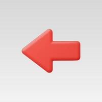 3d Realistic Left Arrow icon illustration vector