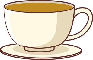 a cup of tea is shown on a white background vector