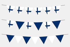 Finland flag bunting element isolated on white background. vector