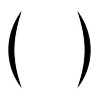 Curved parentheses, punctuation symbol brackets, geometric shape contact lenses vector