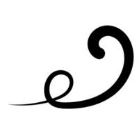 Simple curve calligraphy ribbon, curved line with swirl, swish wave vector