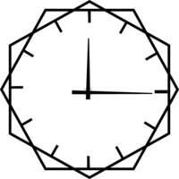Clock in a hexagon clipart vector