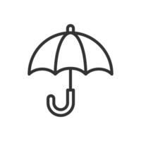 Umbrella linear icon. Protection from rain or precipitation. Rainy weather, expected precipitation. Weather forecast. Thin line illustration. Contour symbol. outline drawing. Editable stroke vector