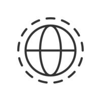 Atmosphere of Earth linear icon. Ozone layer surrounding planet. Protective function. Environmental science. Thin line illustration. Contour symbol. outline drawing. Editable stroke vector