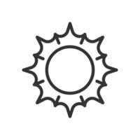 Sun linear icon. Symbol of sunny weather or summer. Clear sky. Weather forecast. Associated with hot days. Thin line illustration. Contour symbol. outline drawing. Editable stroke vector