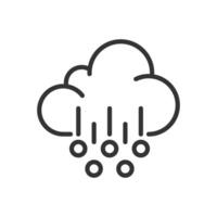 Hail linear icon. Hailstorms and extreme weather condition. Icy precipitation. Weather forecast. Meteorology. Thin line illustration. Contour symbol. outline drawing. Editable stroke vector