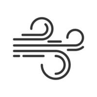 Wind linear icon. Weather forecast. Symbolizing air movement, breezy weather or strong winds. Gusts or gales. Thin line illustration. Contour symbol. outline drawing. Editable stroke vector