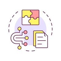 Complex data multi color concept icon. Digital business, artificial intelligence. Round shape line illustration. Abstract idea. Graphic design. Easy to use in infographic, presentation vector