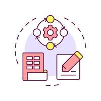 Manual processes multi color concept icon. Accounting workflow. Business, corporate. Round shape line illustration. Abstract idea. Graphic design. Easy to use in infographic, presentation vector
