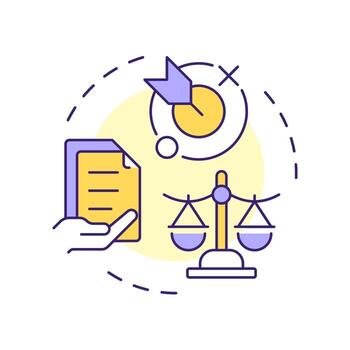 Accuracy financial reports multi color concept icon. Business documentation, accounting. Round shape line illustration. Abstract idea. Graphic design. Easy to use in infographic, presentation vector